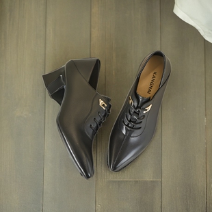 康奈女鞋专柜同款真皮舒适职业深口尖头百搭女单鞋11136063