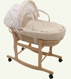 新品 新生婴儿摇篮床带轮子宝宝车载轻G便手提篮子便携式 外出可躺