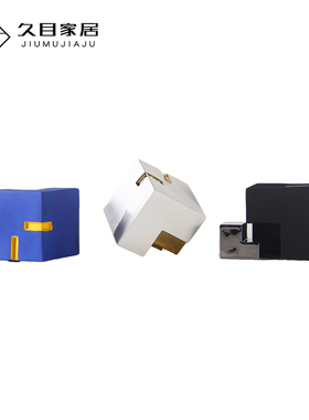 现代北欧陶瓷几何积木魔方摆件创意样板间儿童房床头柜装饰品