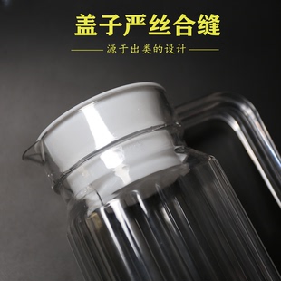 冷水壶凉水壶八角条纹扎壶盖子 玻璃水瓶杯盖白色塑料配件