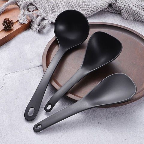 高档黑色合金饭勺汤勺家用日式不粘米饭铲 长柄盛粥喝汤稀饭勺,餐饮具,调羹/饭勺,淘宝优惠券,粉丝福利购,淘宝优惠卷