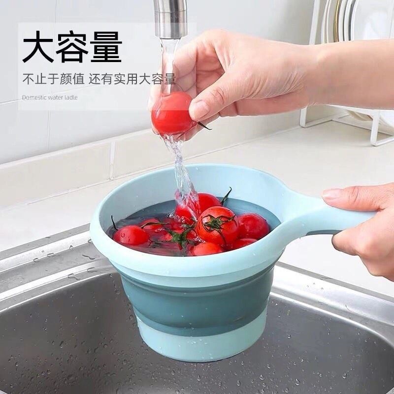 洗澡洗头厨房加厚舀子水漂舀水勺可折叠水瓢水勺家用水飘勺子