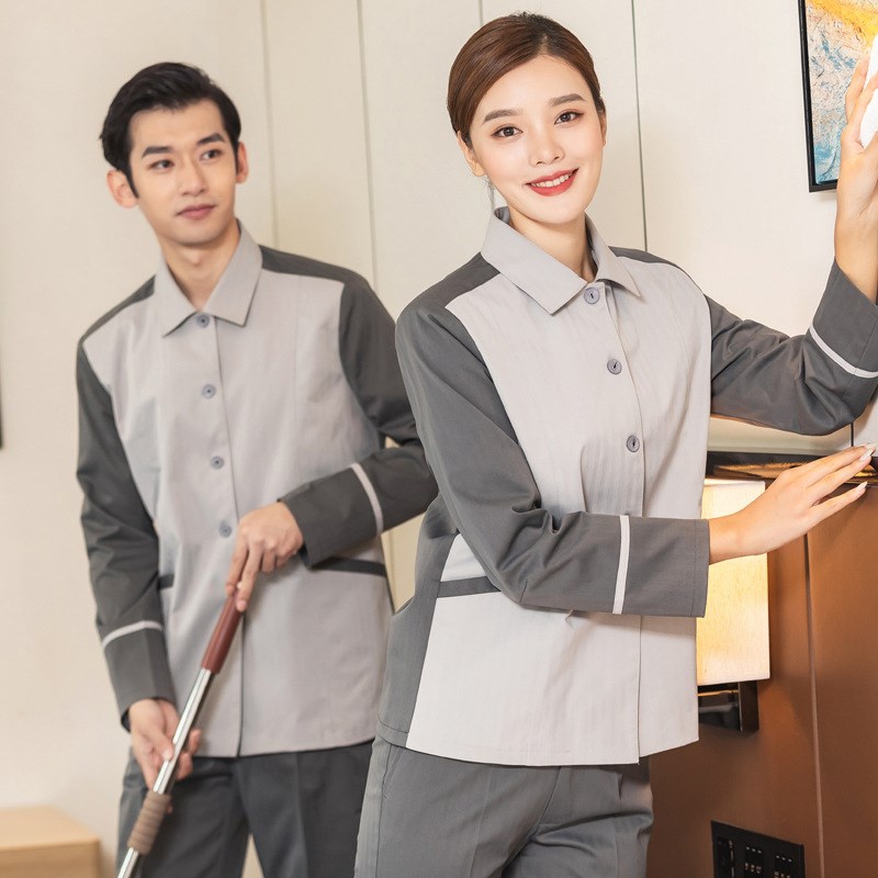 速发保洁服长袖秋冬装酒店宾馆客房PA清洁工制服物业阿姨保洁工作