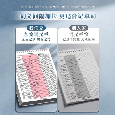 速发艾宾浩斯英语单词本记忆曲线大学生默写记背神器生词上翻子四