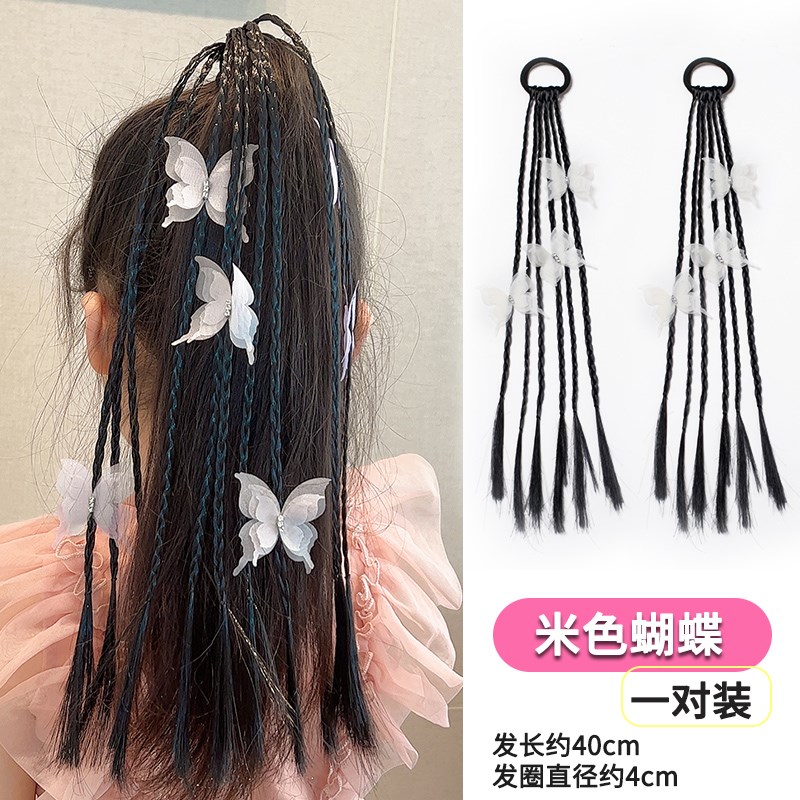 速发儿童假发辫子甜酷拳击辫皮筋发饰童高马尾麻花辫筋头绳发圈