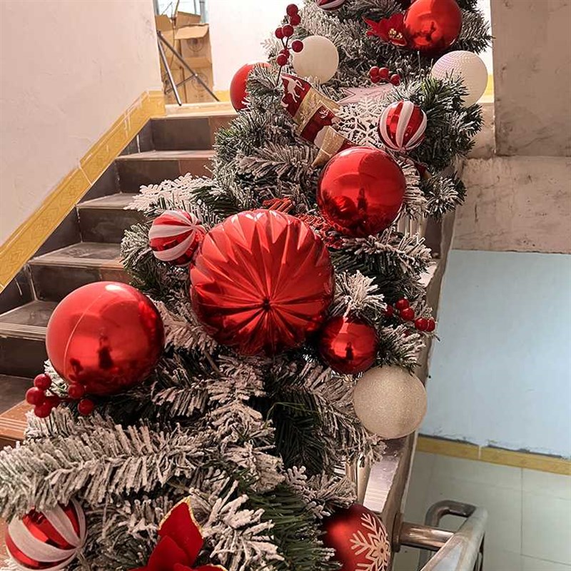 速发圣诞藤条布置围栏装饰圣诞节装饰品毛条挂件圣诞拱门圣诞树枝