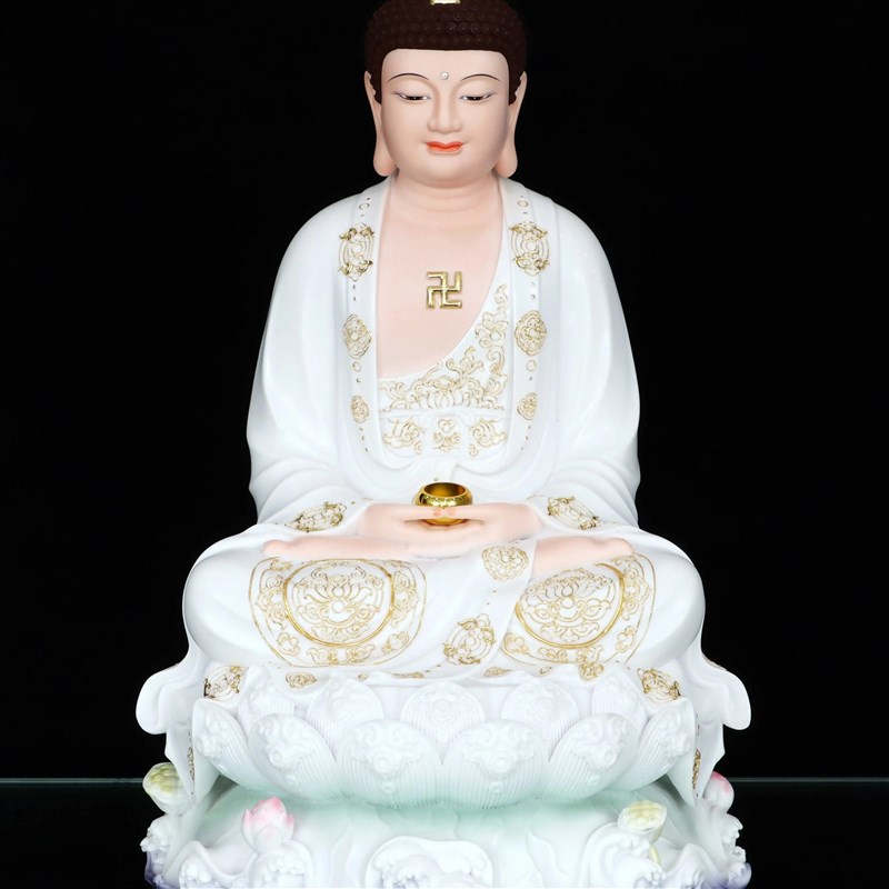 现货速发观音菩萨家用摆件如来佛祖地藏王弥勒笑佛娑婆三圣树脂仿