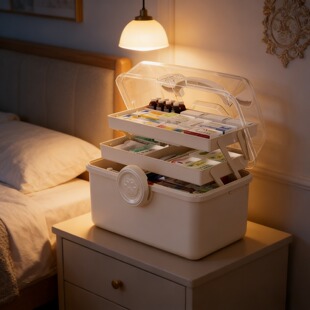 药箱家用大容量超大号分类收纳盒分格家庭装多层医疗箱透明便携式