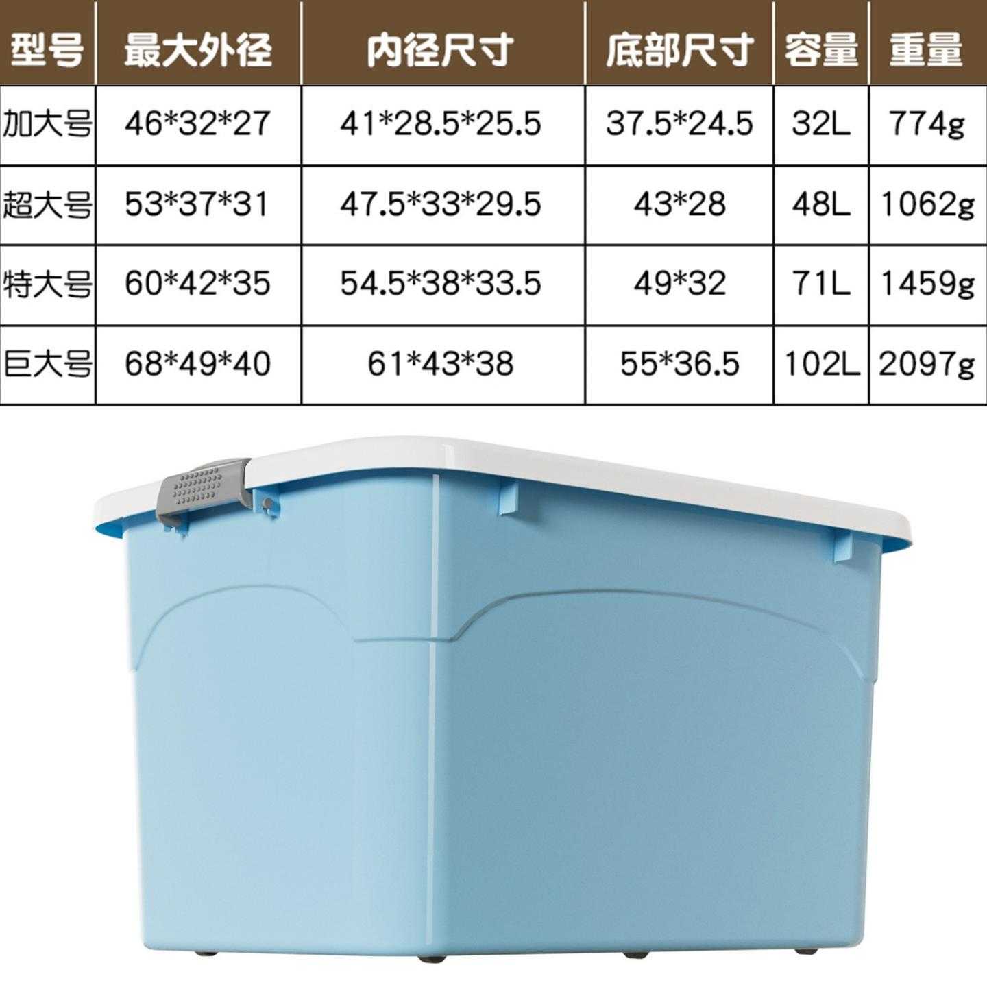 高品质收纳箱 家用加厚塑料整理箱大号衣服被子收纳盒杂物储物箱