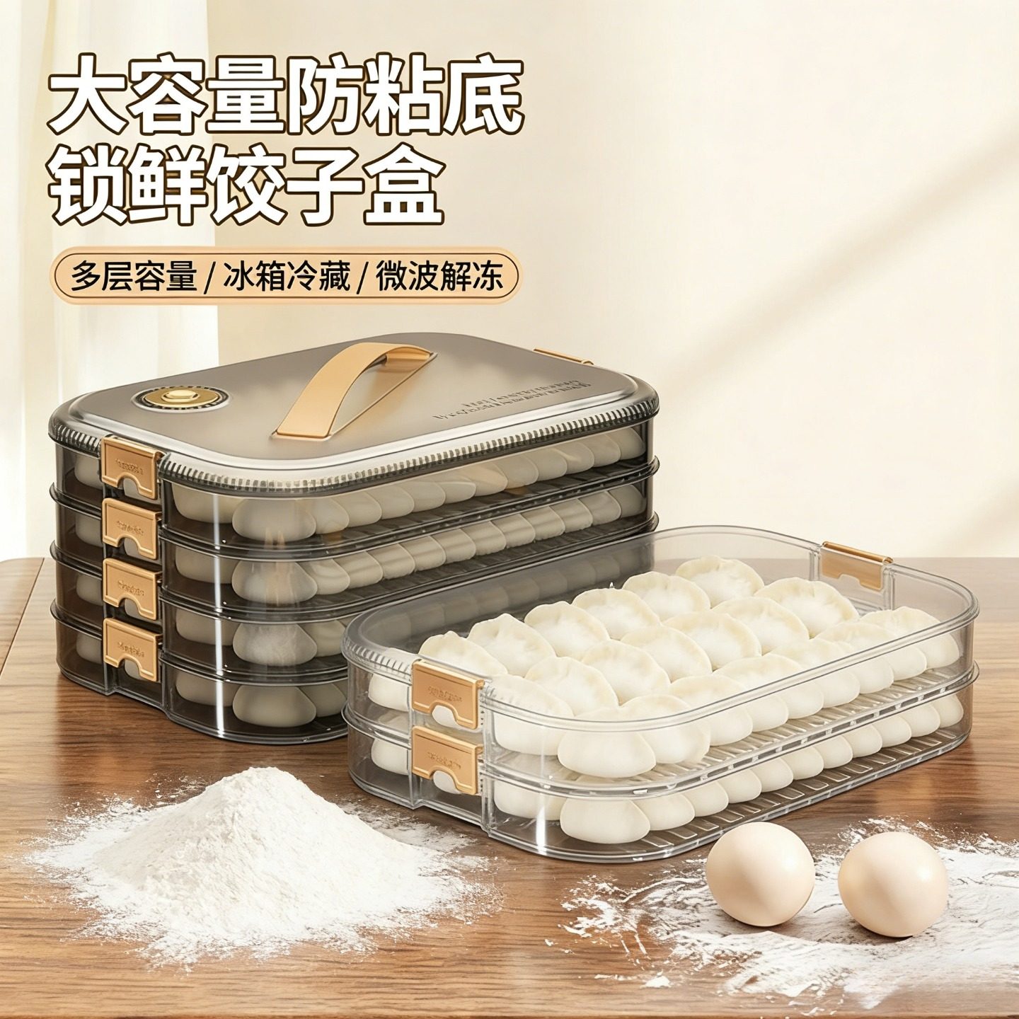饺子盒冰箱冷冻盒多层冻饺子盒家用水饺盒食品级饺子收纳盒大容量