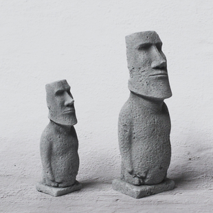 复活岛石像 鱼缸造景摆件水族箱装饰品微景观创意环保水泥工艺品