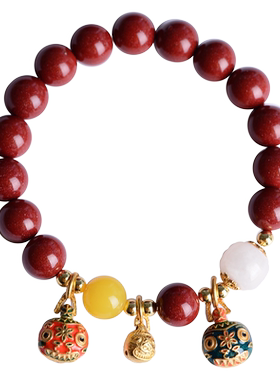 正品保真原矿朱砂手链吞金兽女款一家三口本命年转运珠护身符手串