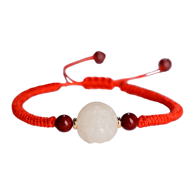 和田玉本命年红绳手链女款