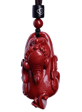 保真朱砂招财貔貅吊坠男款女项链