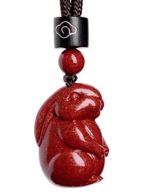 朱砂兔子吊坠女本命年礼物男