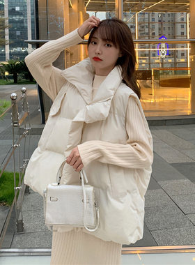 羽绒棉马甲2025年新款女冬宽松外穿无袖背心马夹面包服秋冬季外套