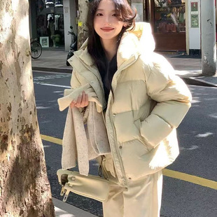日韩冬季新款超好看泡芙面包服小个子宽松加厚羽绒棉服百搭外套女