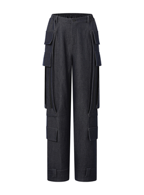 D.MARTINA QUEEN工装裤女宽松直筒2026早春新款冲锋伞兵休闲长裤