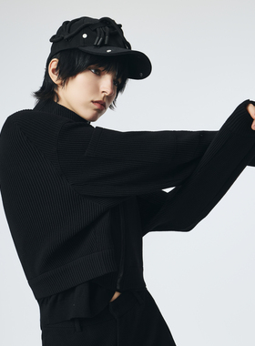 D.MARTINAN QUEEN奥感N系列2025春秋立领针织外套女 短款休闲上衣