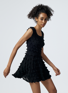 D.MARTINAN QUEEN奥感N系列立体针织钩针薄款半身裙A字新款网球裙