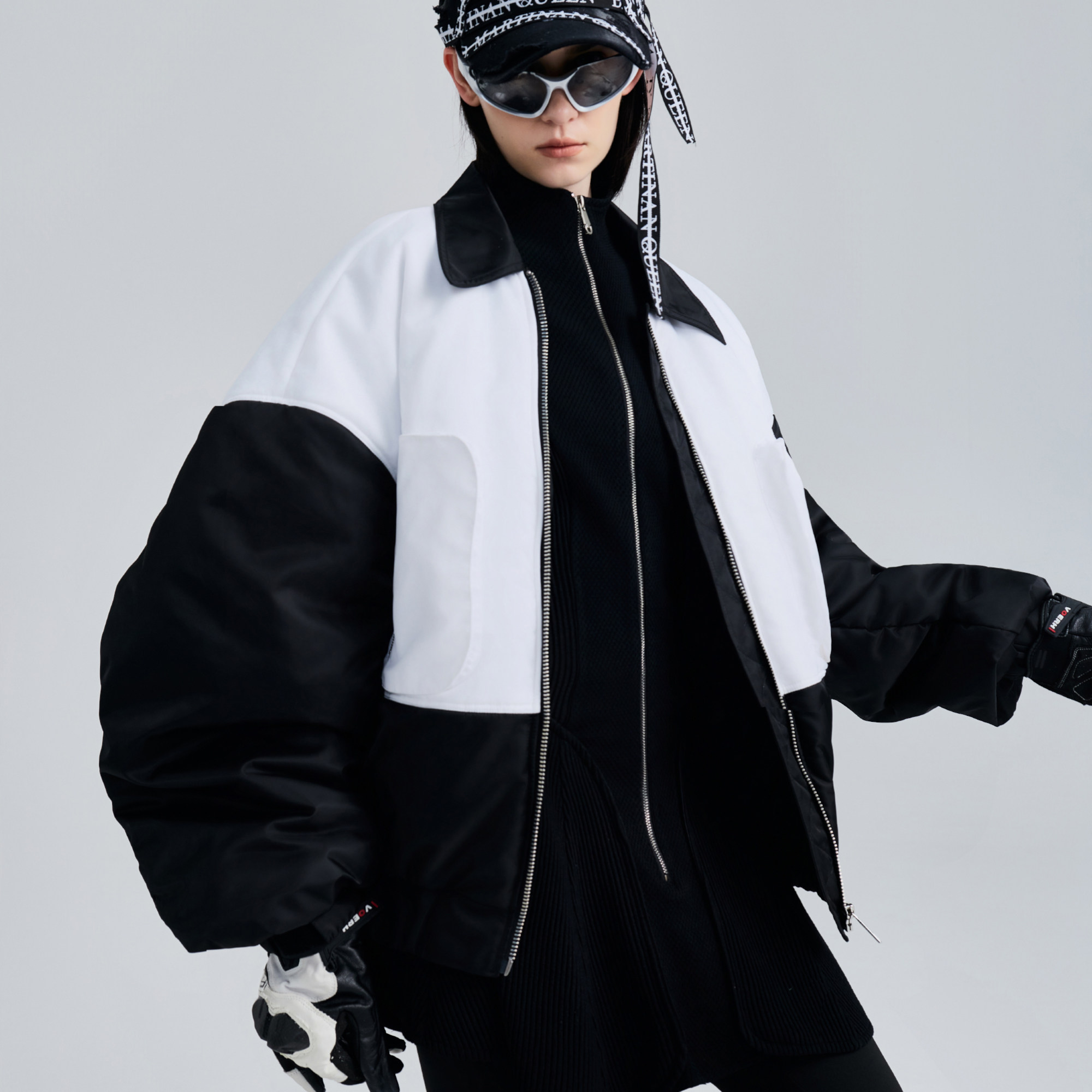 D.MARTINA QUEEN小众设计感宽松翻领拼接撞色派克服女2026春新款