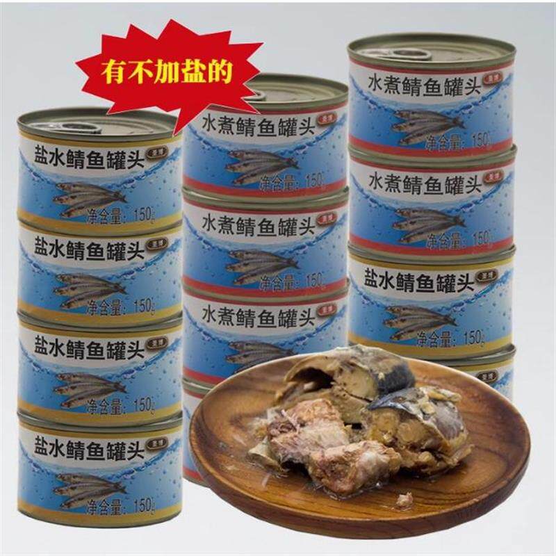 直供鲱鱼罐头 特臭原味鲭鱼青鱼10罐*150g水煮盐水鲭鱼罐头即食海