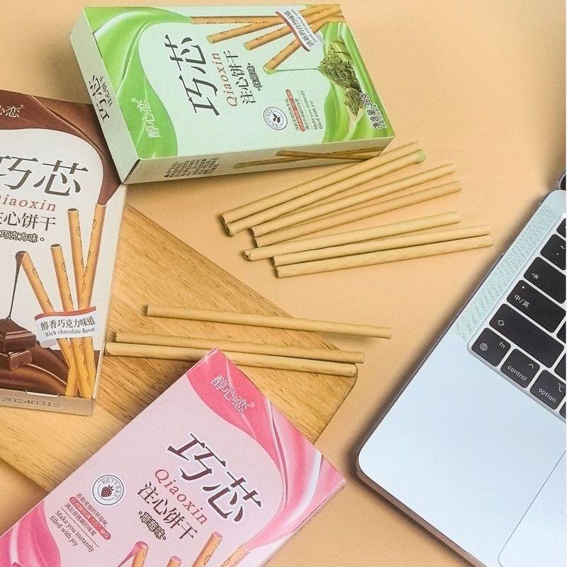 新货醇心恋注心棒饼干抹茶味巧克力味草莓味休闲食品