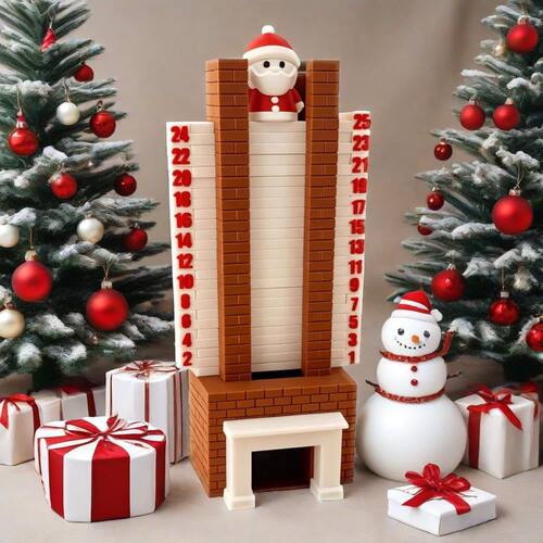 跨境3d打印玩具Santa Chimney Advent Calendar 圣诞烟囱倒数日历
