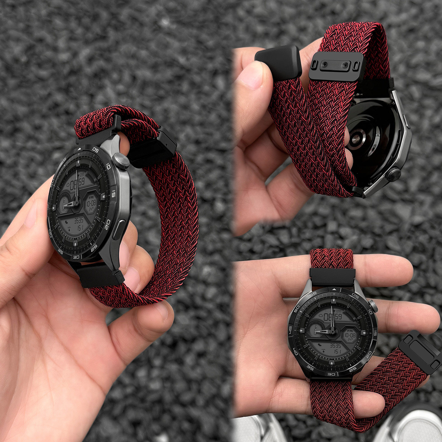 适用华为GT7表带gt6新款gt5/watch6手表6pro男士腕表GT4运动透气22mm尼龙编织GT3磁吸荣耀女款专用智能秋冬