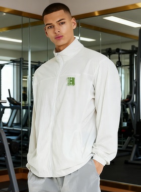 HABD 户外山系登山跑步夹克男春秋薄款立领健身骑行外套男