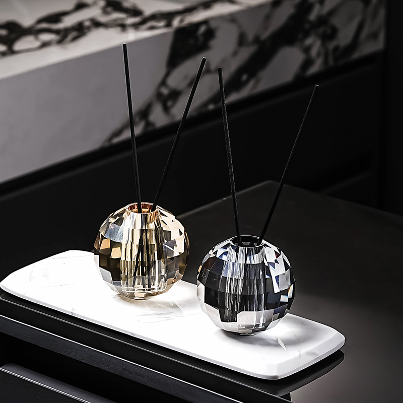 水晶玻璃香薰空瓶浴室高端乳液瓶棉签筒洗漱台组合卫生间用品摆件