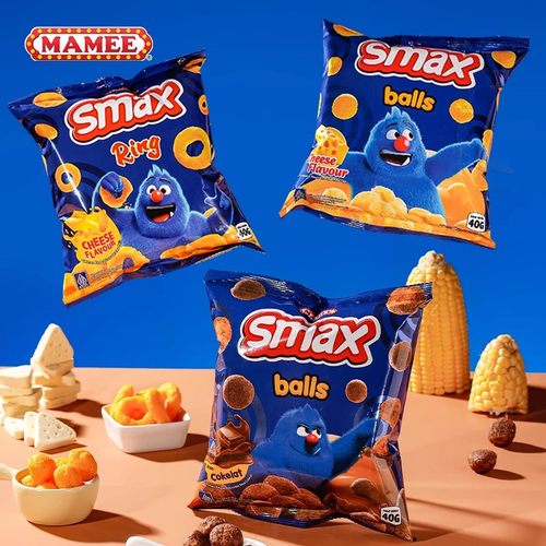 MAMEE妈咪新品40g袋装切达乳酪芝士圈脆脆球进口休闲小吃超市同款