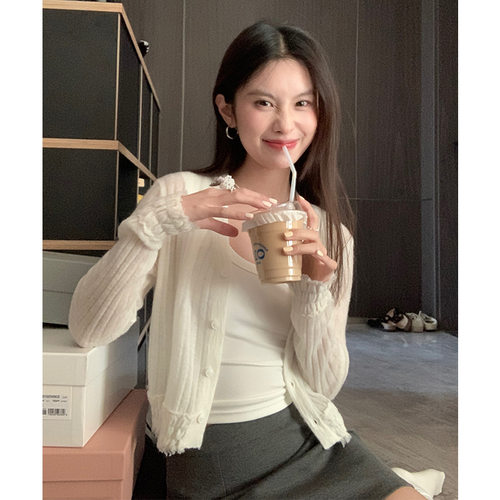 楠涛慵懒马海毛针织开衫女薄款设
