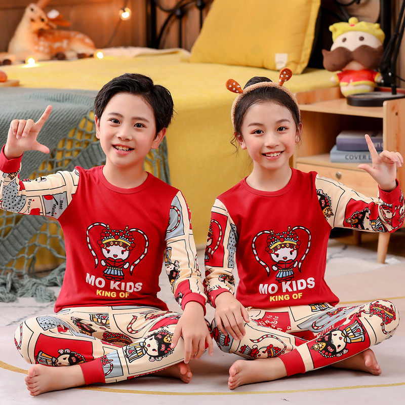 儿童内衣套装纯棉中大童保暖睡衣小孩男孩女童装薄款全棉秋衣秋裤