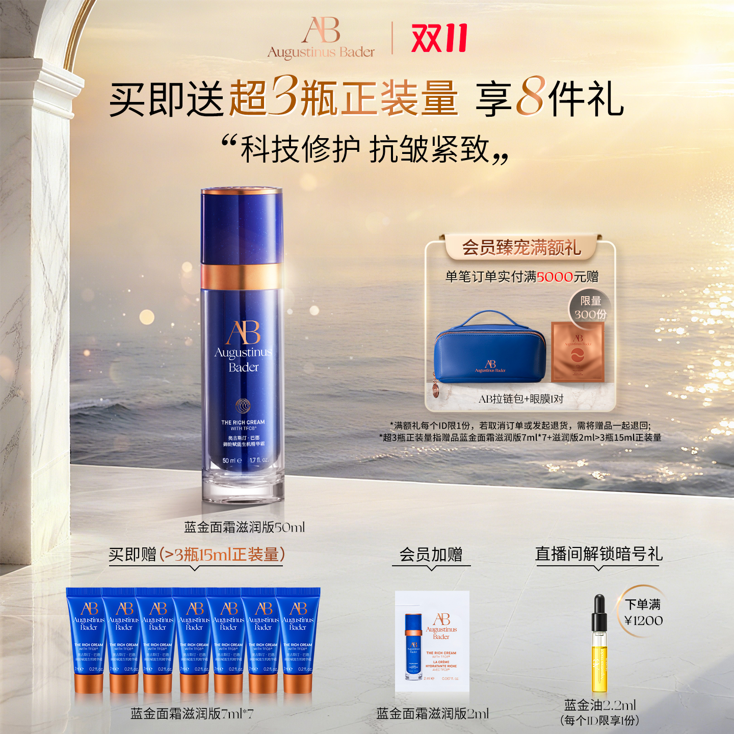 AB蓝金面霜抗皱紧致乳液