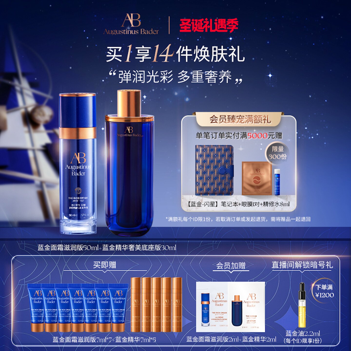 AB蓝金精华+面霜修护抗皱紧致