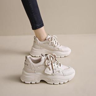 气白鞋 新款 女百搭韩版 厚底运动子鞋 秋季 休闲透步老爹潮小鞋 跑女鞋