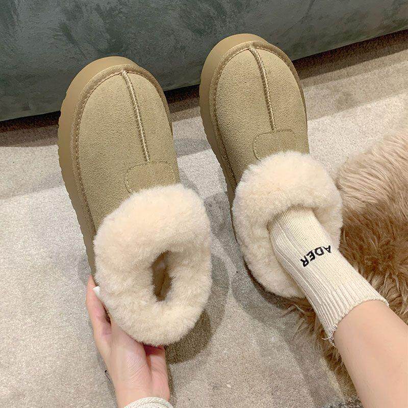 体底雪地绒靴女新厚款加加厚东北大面棉鞋皮毛一包毛毛鞋