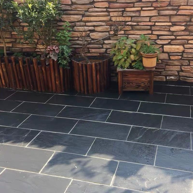 天然青石板别墅庭院防滑复古室外阳台墙文化石院子走廊地面地板砖