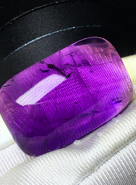 紫水晶椭圆方形吊坠挂件饰品天然