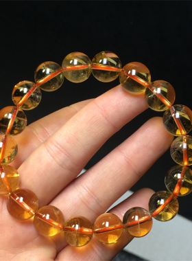 天然无优化黄水晶单圈手串装饰品