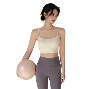Ackdcs一体式瑜伽美背背心女细肩带运动文胸专业跑步训练健身内衣