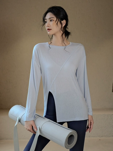 Одежда для йоги для отдыха, дышащая футболка, быстросохнущий демисезонный лонгслив, термобелье, для бега