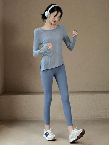 Демисезонная одежда для йоги, быстросохнущий спортивный лонгслив для спортзала, облегающий крой, для бега