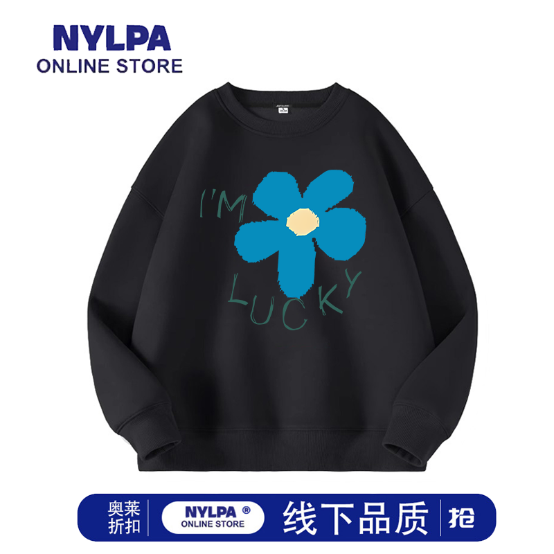 NYLPA春秋冬明星同款原宿风ins美式圆领卫衣2025新款宽松慵懒帽衫