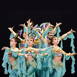 新款迦陵频伽演出服敦煌舞蹈飞天服装表演服