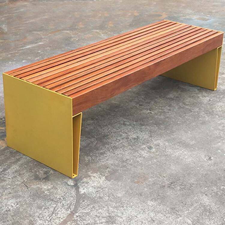 户外防腐木公园椅铁艺公园椅商业街场休闲椅户外实木长椅景观坐凳