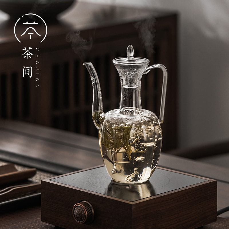 茶间｜耐高温玻璃茶壶仿宋贵妃壶绿茶专用执壶家用泡茶茶具泡茶壶