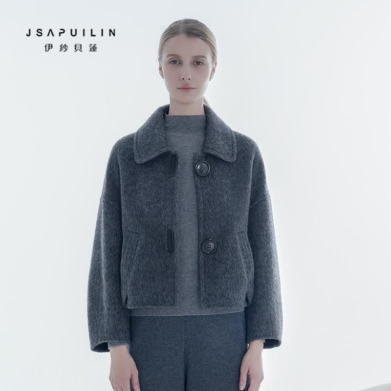 伊莎贝莲超短款蝙蝠袖翻领大衣