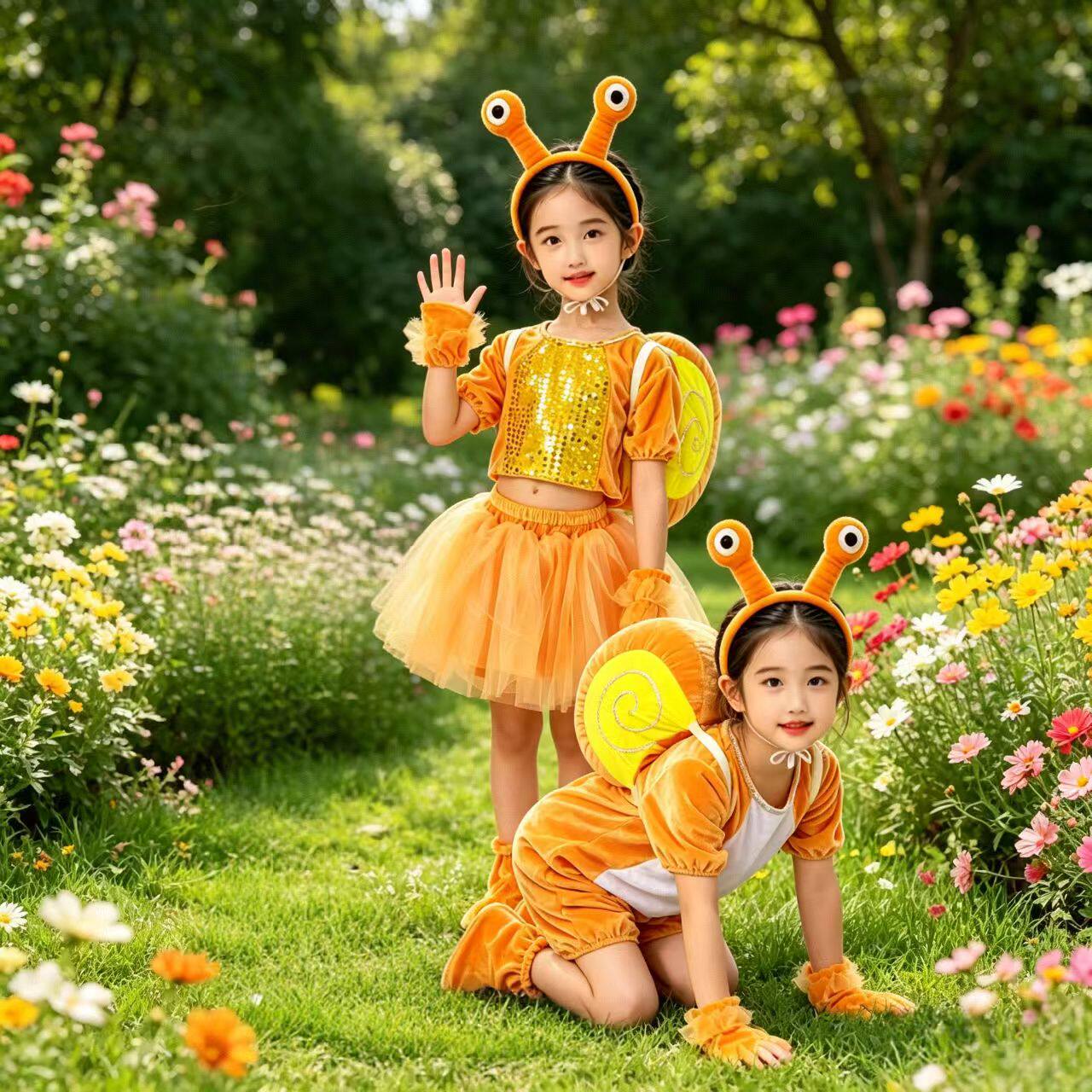 幼儿园大童动物演出服狮子小鸭子猪鸡兔子猫蜜蜂狐狸老虎蜗牛衣服